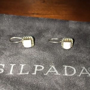 Silpada wire earrings silver pearl